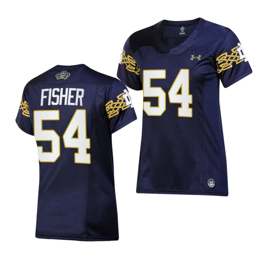 notre dame fighting irish blake fisher navy 2023 aer lingus college football classic replica womenjersey scaled