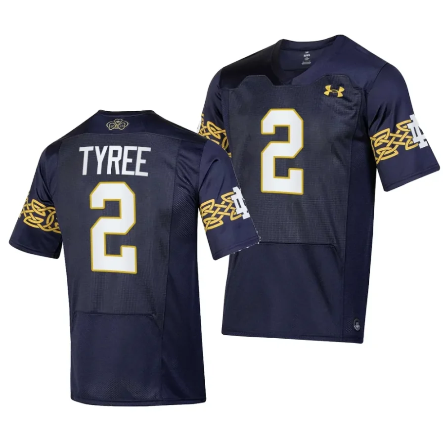 notre dame fighting irish chris tyree navy 2023 aer lingus college football classic replica jersey scaled
