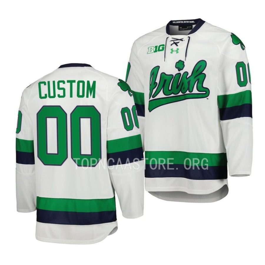 notre dame fighting irish custom college hockey white replica jersey scaled