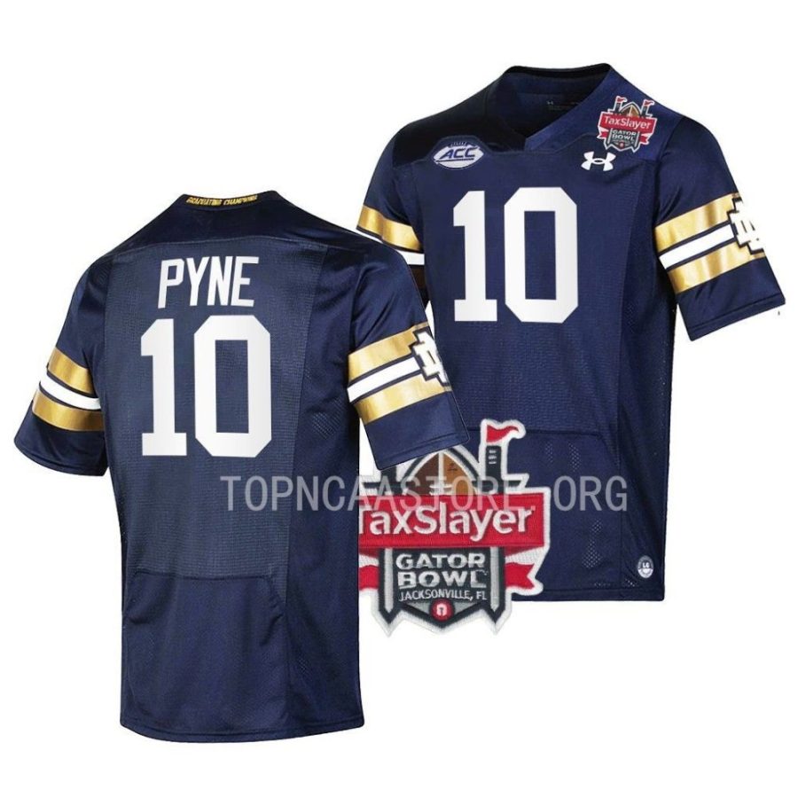 notre dame fighting irish drew pyne navy 2022 gator bowl premier football jersey scaled