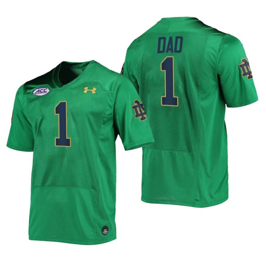 notre dame fighting irish green 2022 fathers day gift greatest dad jersey scaled