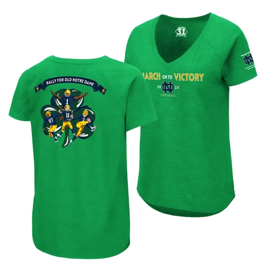 notre dame fighting irish green 2023 the shirt v neck women t shirt scaled