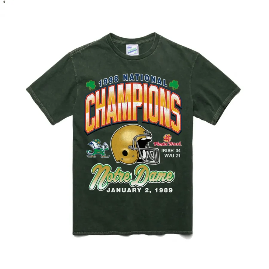 notre dame fighting irish green locker vintage tubular men t shirt