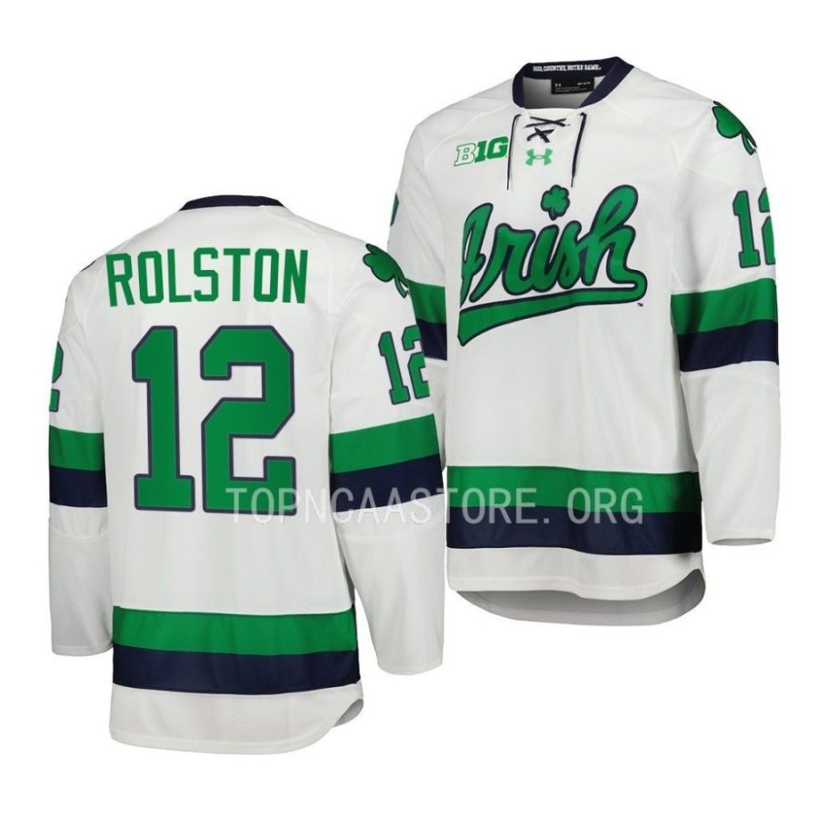 notre dame fighting irish ryder rolston college hockey white replica jersey scaled