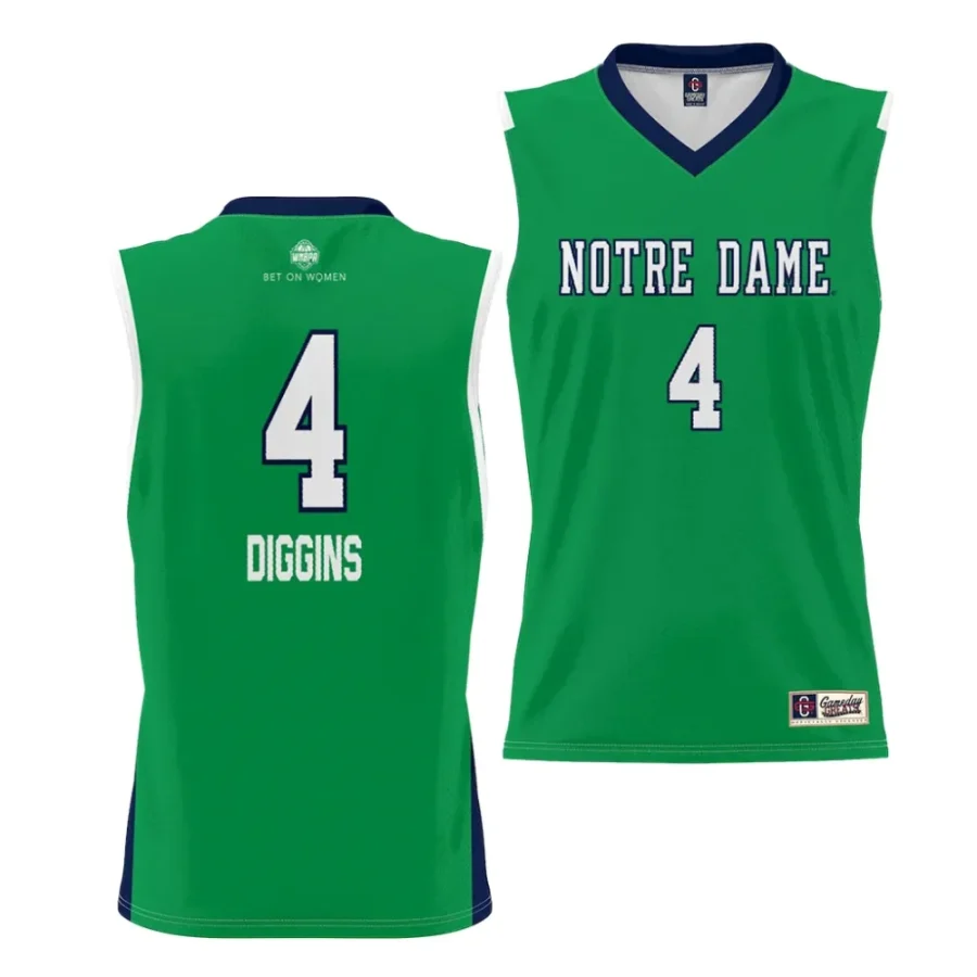 notre dame fighting irish skylar diggins youth green women's basketball jersey scaled