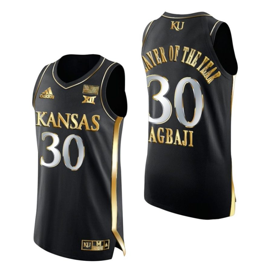 ochai agbaji black player of the year 2022 kansas jayhawks jersey scaled