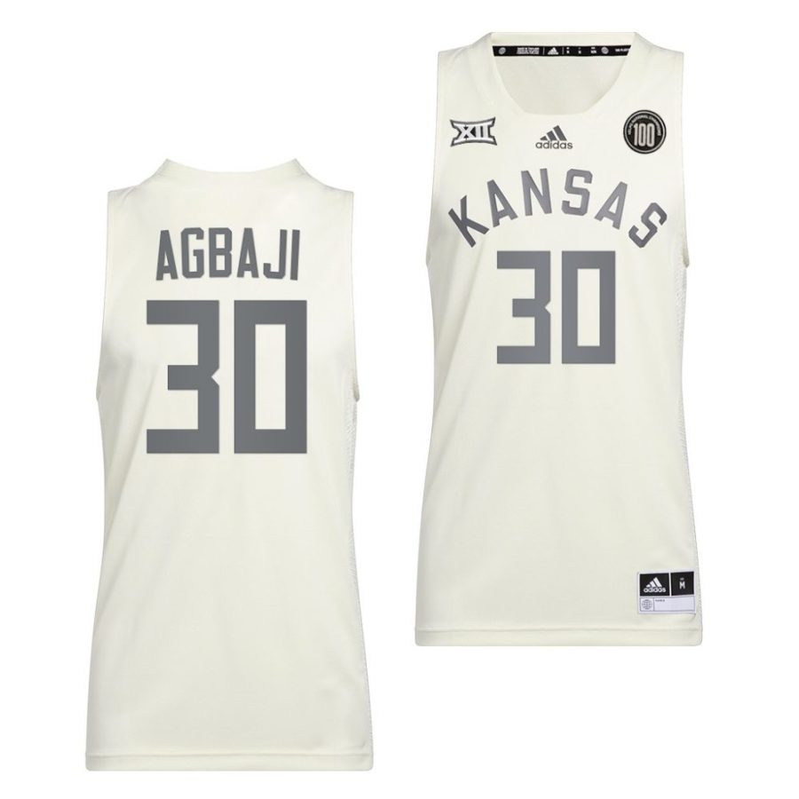 ochai agbaji white 100 anniversary of 1922 helms national champs 2022retro jersey scaled