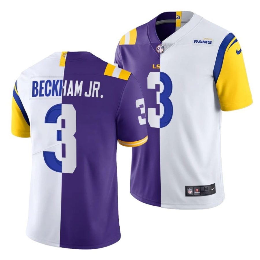 odell beckham jr. purple white super bowl lvi champions lsu tigers x rams jersey scaled