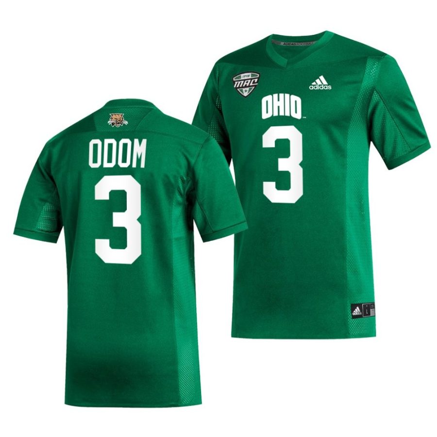 ohio bobcats cameron odom green college football jersey scaled