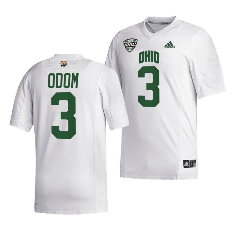 ohio bobcats cameron odom white college football jersey scaled