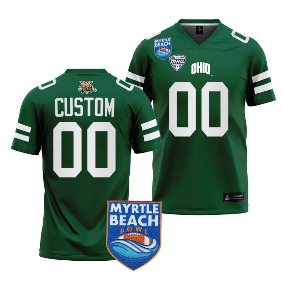 ohio bobcats custom green 2023 myrtle beach bowl jersey scaled