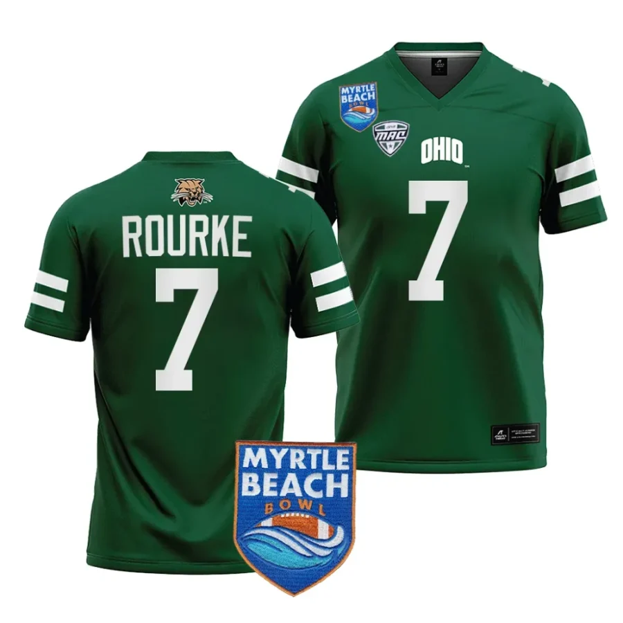 ohio bobcats kurtis rourke green 2023 myrtle beach bowl jersey scaled