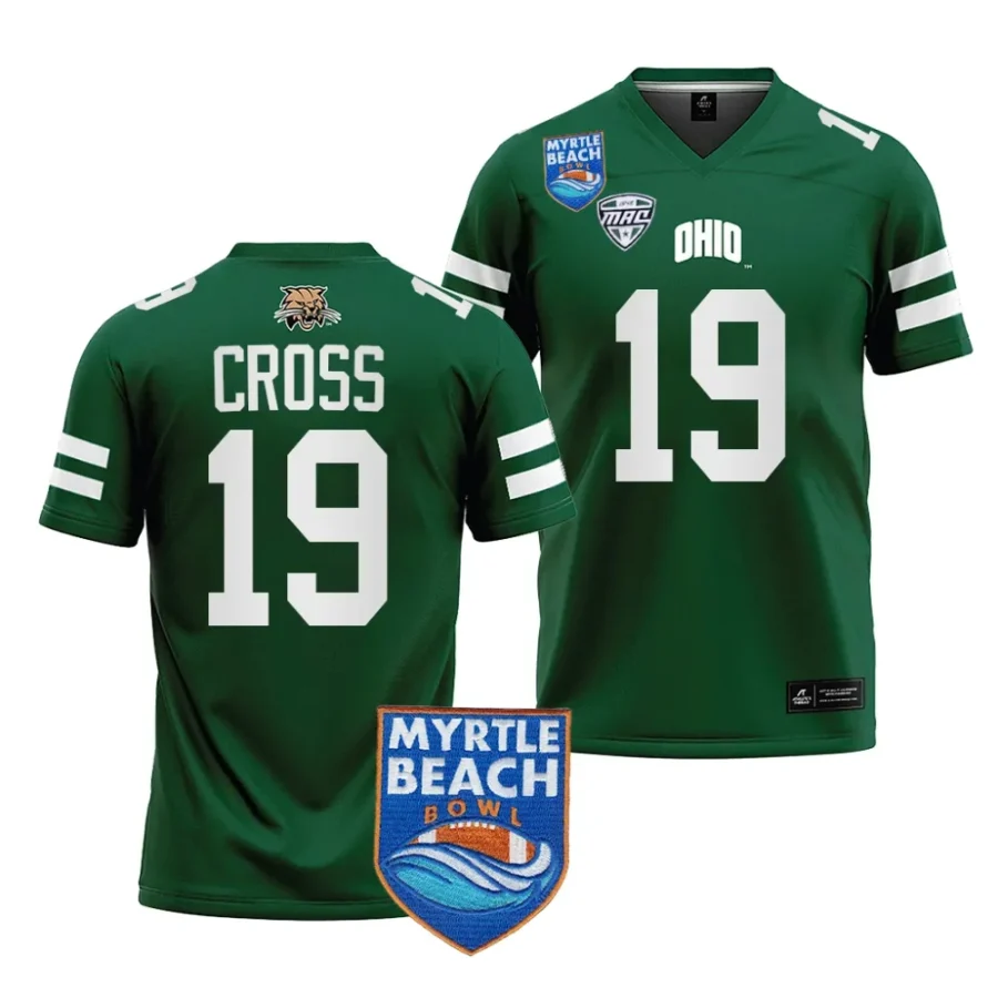 ohio bobcats miles cross green 2023 myrtle beach bowl jersey scaled