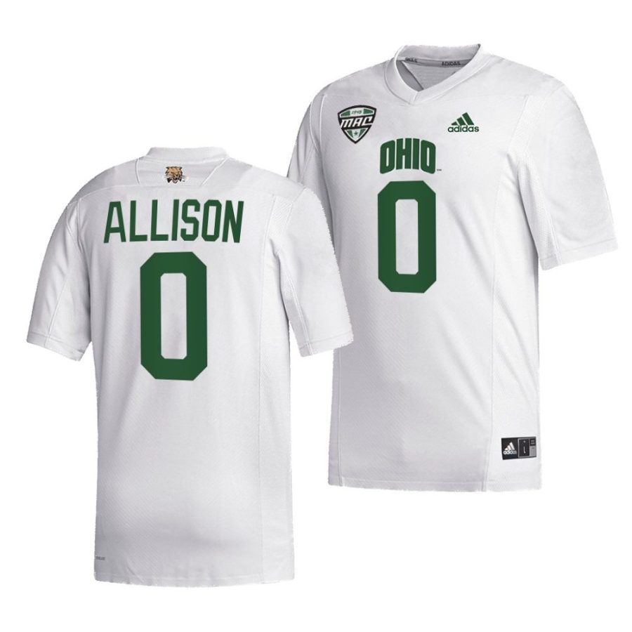 ohio bobcats o'shaan allison white college football jersey scaled