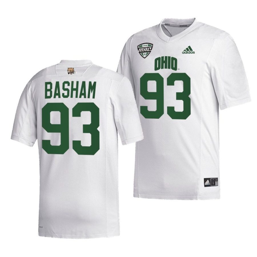 ohio bobcats tarell basham white college football jersey scaled