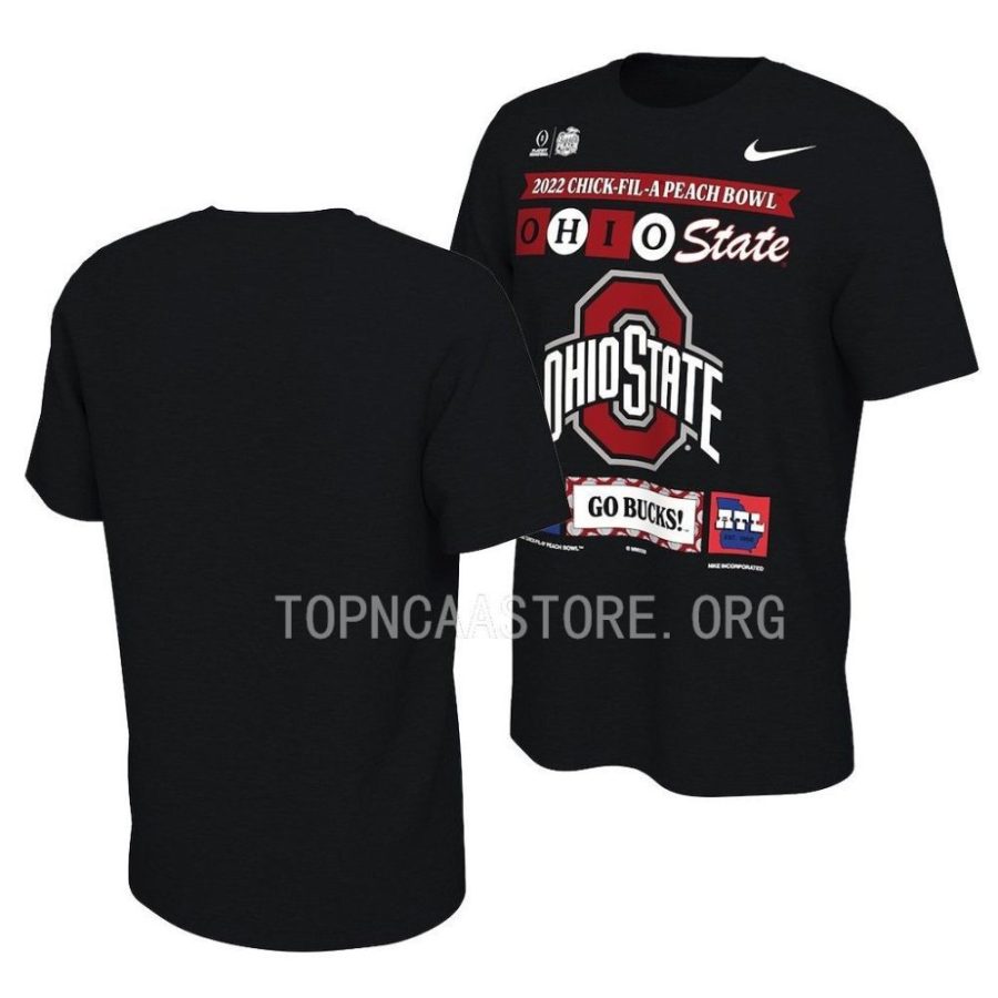 ohio state buckeyes black college football playoff 2022 peach bowl illustrated men t shirt scaled