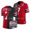 ohio state buckeyes c.j. stroud black scarlet 2022 peach bowl split edition jersey scaled