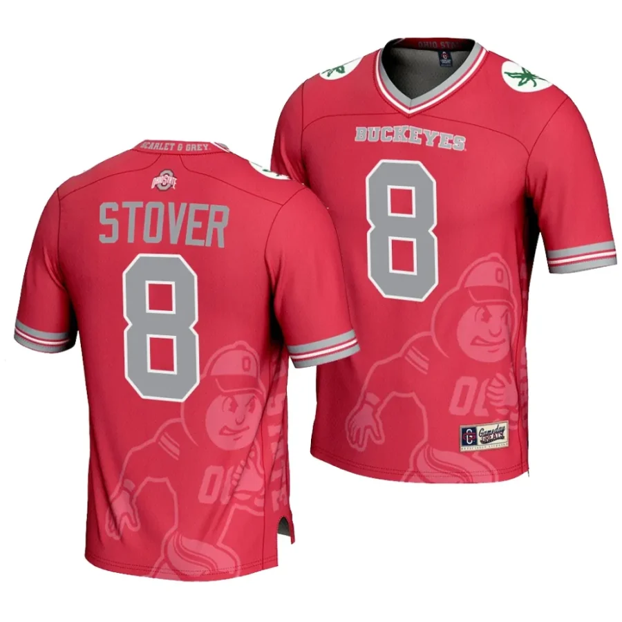 ohio state buckeyes cade stover scarlet icon print football fashion jersey scaled