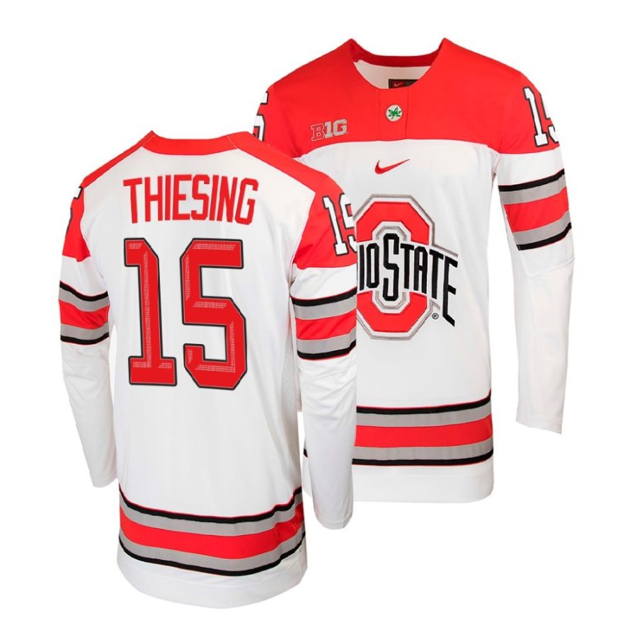 ohio state buckeyes cam thiesing college hockey white jersey scaled