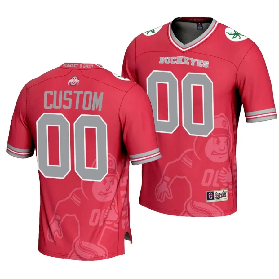 ohio state buckeyes custom scarlet icon print football fashion jersey scaled