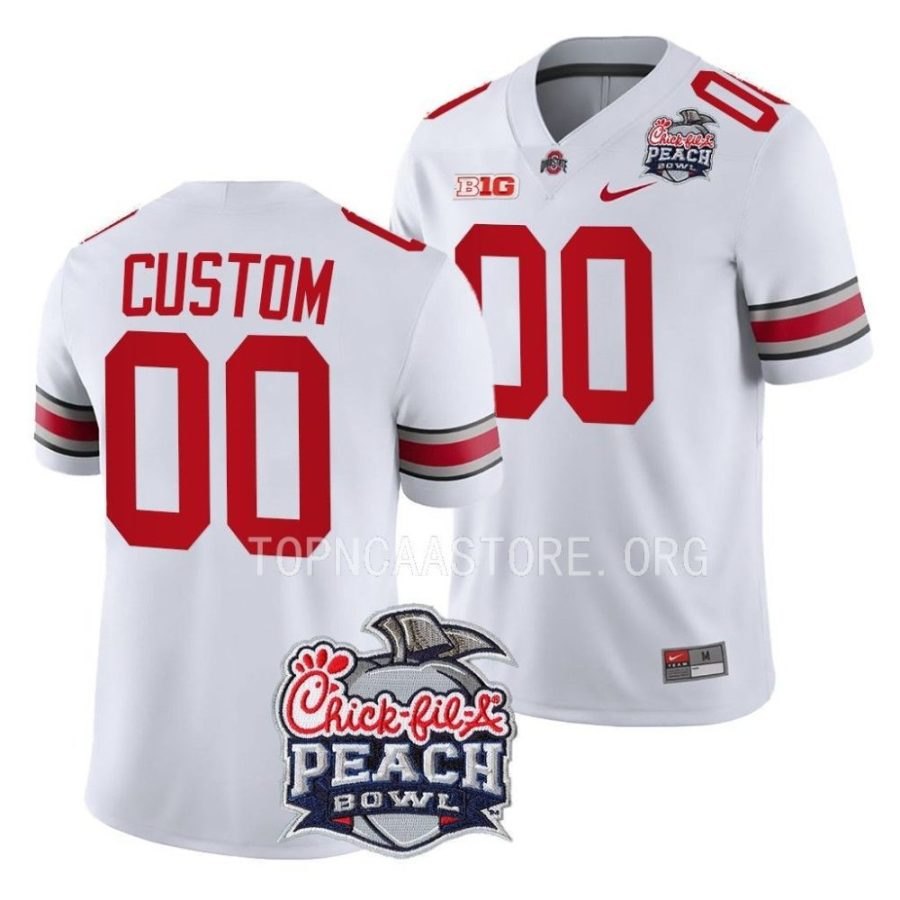 ohio state buckeyes custom white 2022 peach bowl college football playoff jersey scaled