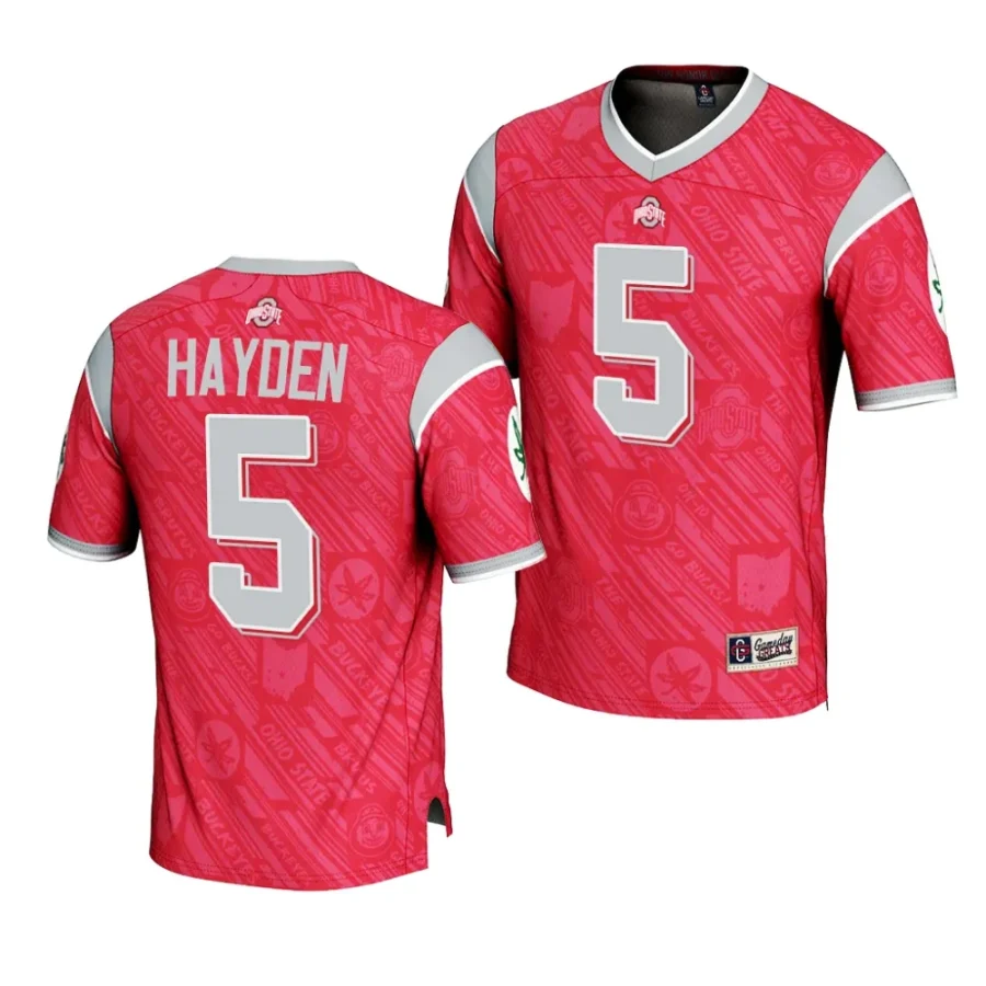 ohio state buckeyes dallan hayden scarlet highlight print football fashion jersey scaled
