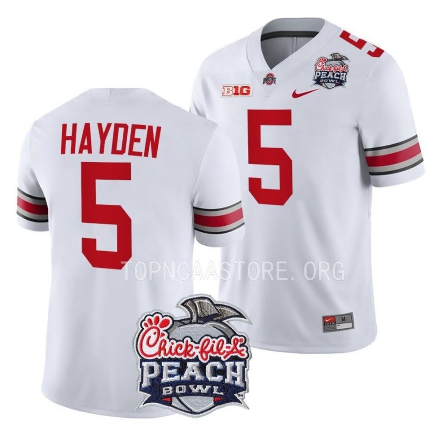 ohio state buckeyes dallan hayden white 2022 peach bowl college football playoff jersey scaled