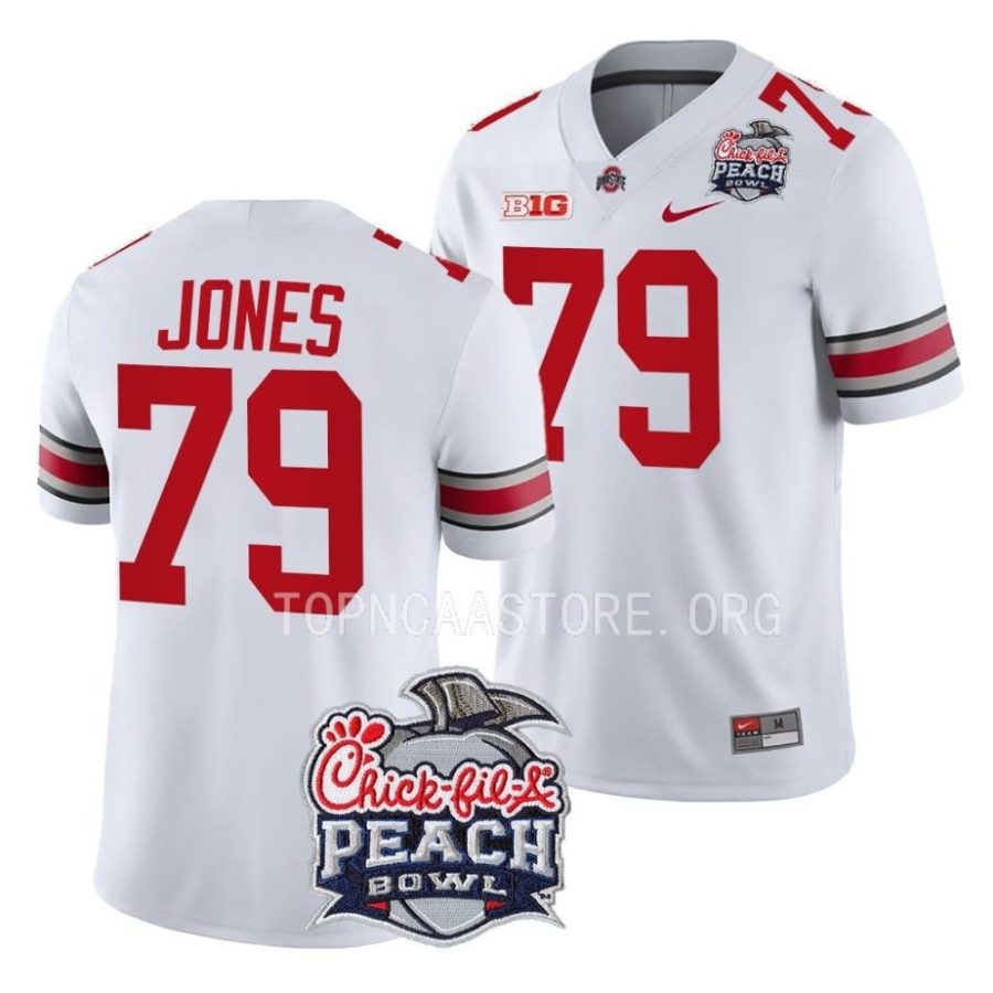 ohio state buckeyes dawand jones white 2022 peach bowl college football playoff jersey scaled