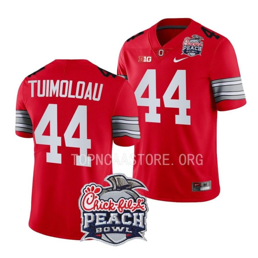 ohio state buckeyes j.t. tuimoloau scarlet 2022 peach bowl college football playoff jersey scaled