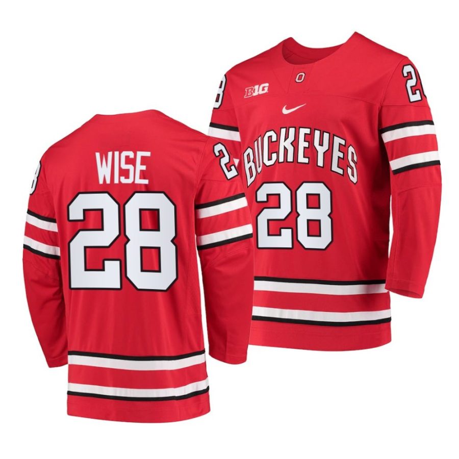 ohio state buckeyes jake wise college hockey red jersey scaled