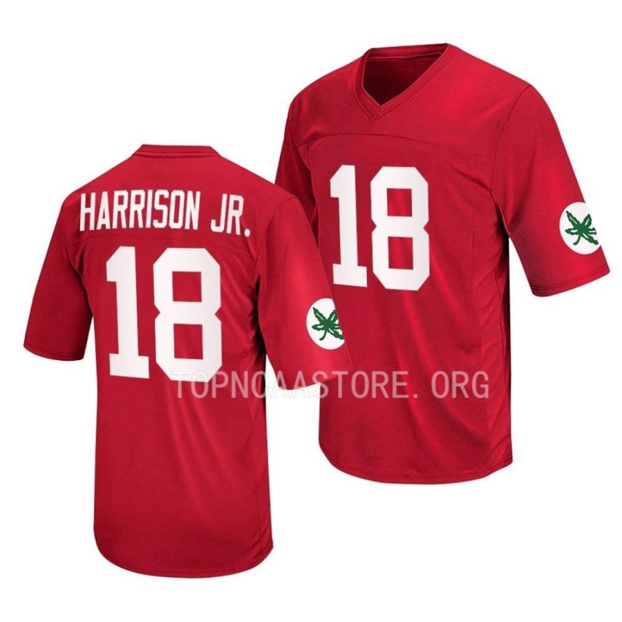 ohio state buckeyes marvin harrison jr. scarlet retro football replica jersey scaled