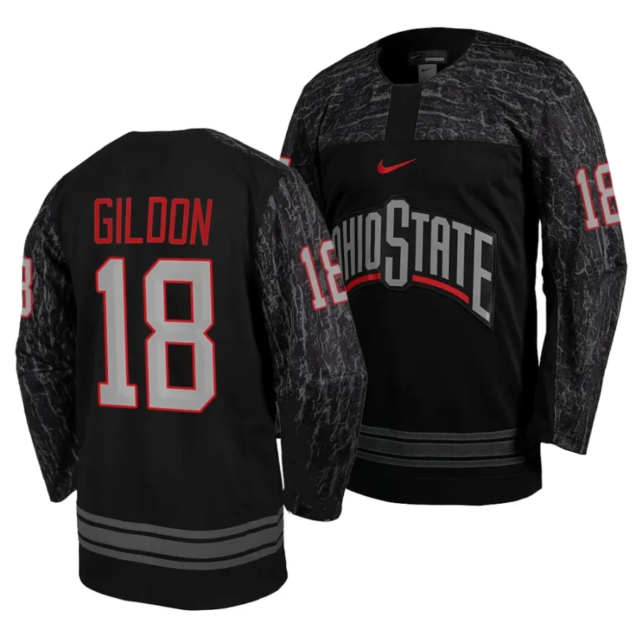 ohio state buckeyes michael gildon 2023 30 college hockey black jersey scaled