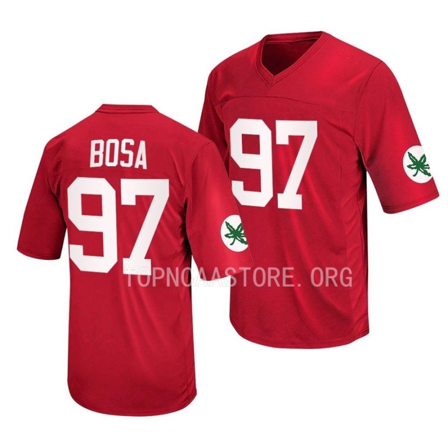 ohio state buckeyes nick bosa scarlet retro football replica jersey scaled