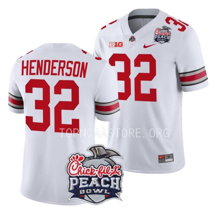 ohio state buckeyes treveyon henderson white 2022 peach bowl college football playoff jersey scaled