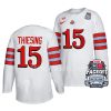 ohio state hockey cam thiesing 2023 faceoff on the lake white football inspired jersey scaled