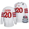 ohio state hockey matt cassidy 2023 faceoff on the lake white football inspired jersey scaled