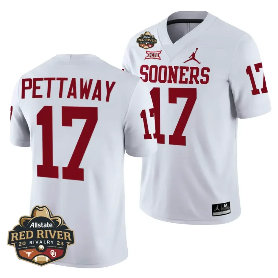 oklahoma sooners aquaize pettaway white 2023 allstate red river rivalry football jersey scaled