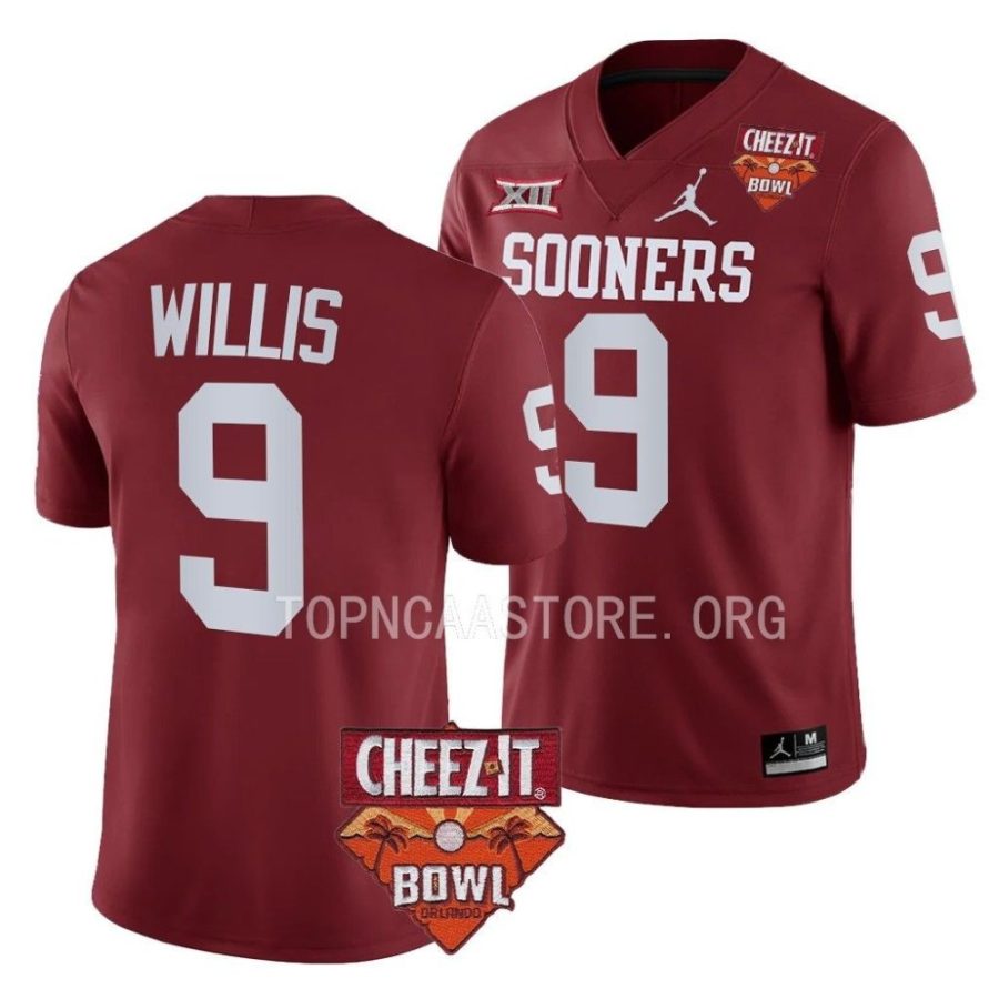 oklahoma sooners brayden willis crimson 2022 cheez it bowl college football jersey scaled