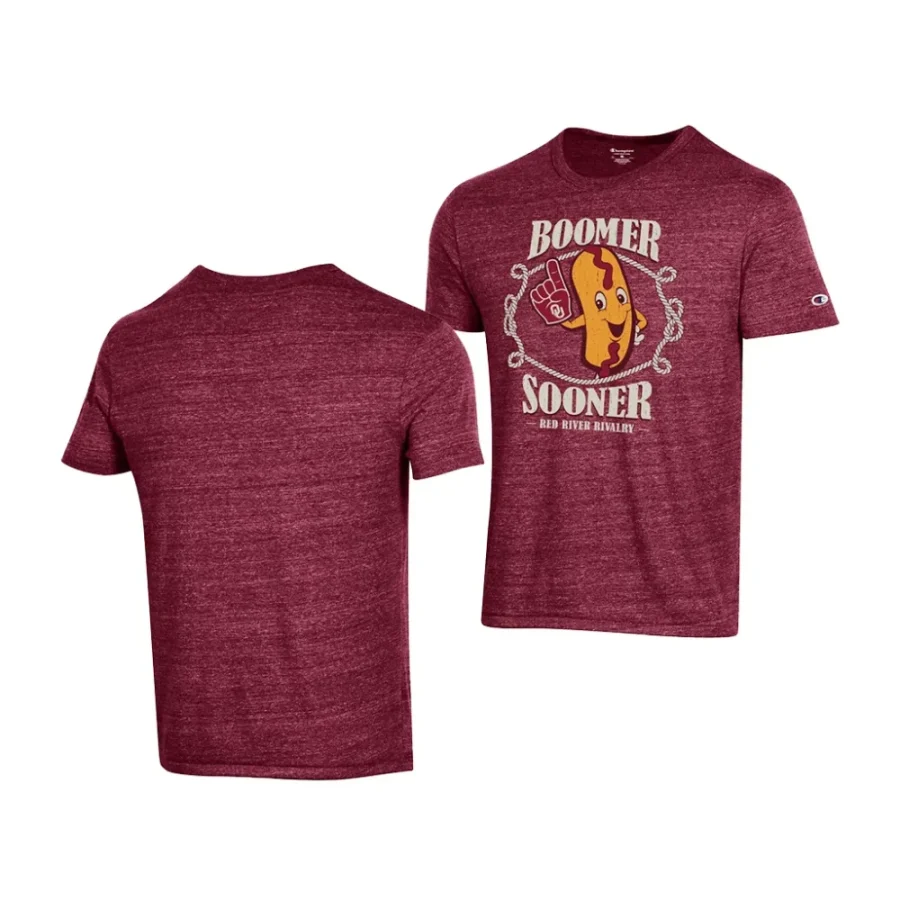 oklahoma sooners crimson red river rivalry tri blend men t shirt scaled