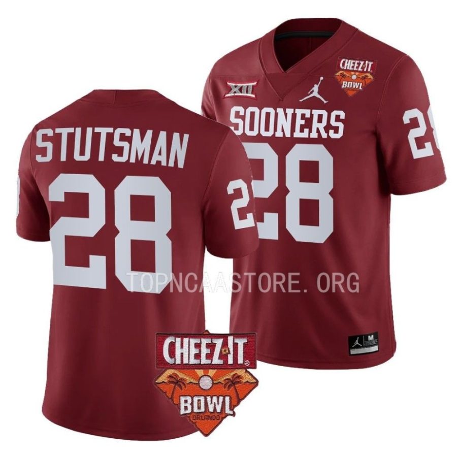 oklahoma sooners danny stutsman crimson 2022 cheez it bowl college football jersey scaled