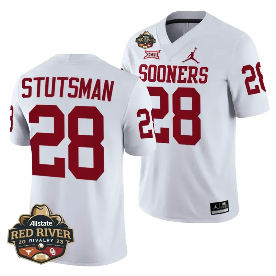 oklahoma sooners danny stutsman white 2023 allstate red river rivalry football jersey scaled