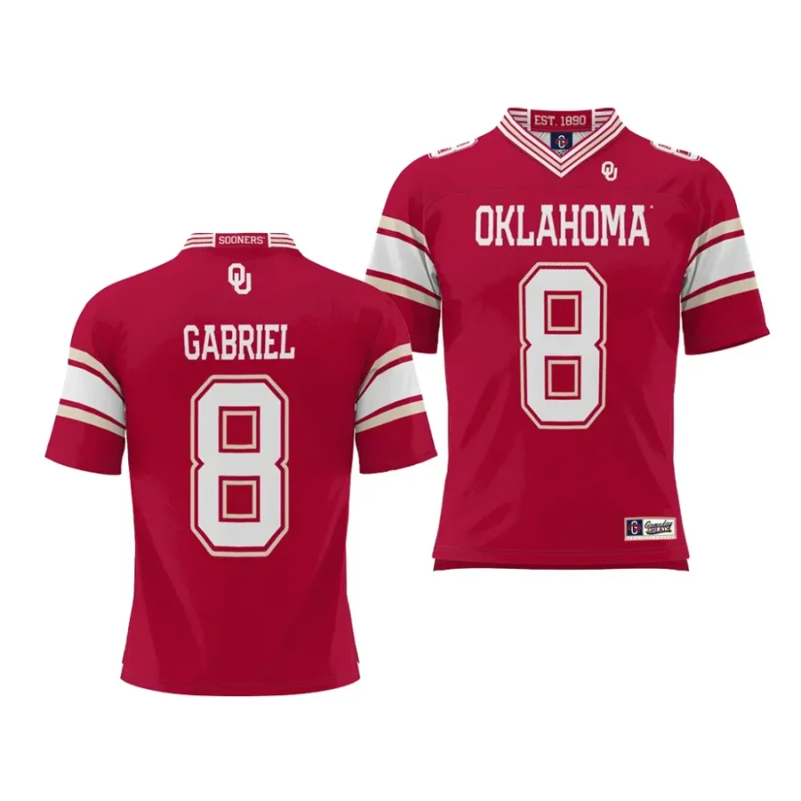 oklahoma sooners dillon gabriel crimson nil player football jersey scaled