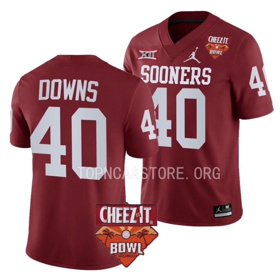 oklahoma sooners ethan downs crimson 2022 cheez it bowl college football jersey scaled