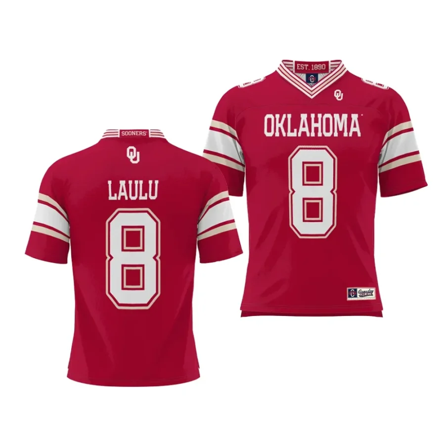 oklahoma sooners jonah laulu crimson nil player football jersey scaled