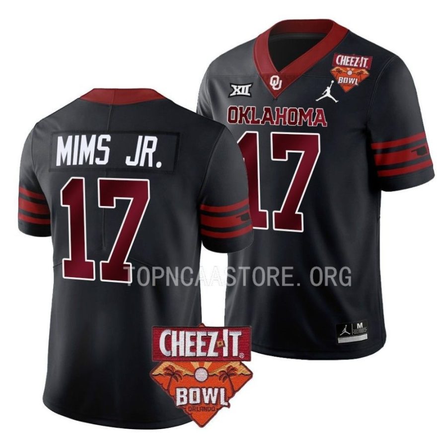 oklahoma sooners marvin mims jr. black 2022 cheez it bowl college football jersey scaled