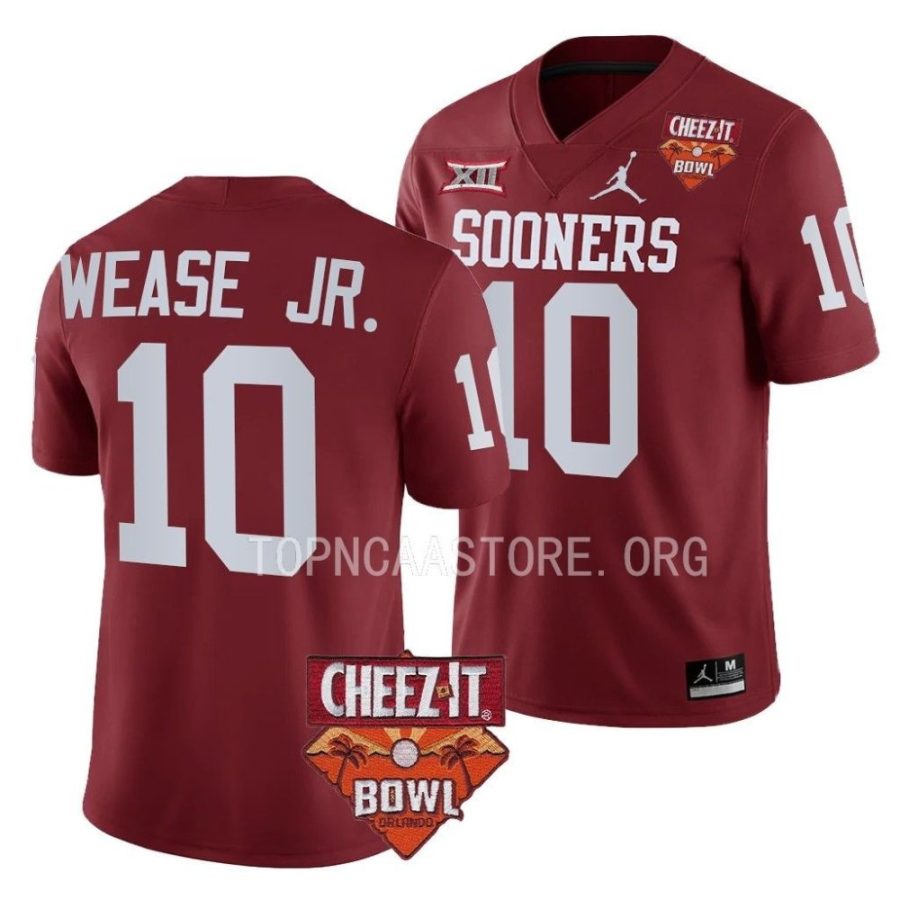 oklahoma sooners theo wease crimson 2022 cheez it bowl college football jersey scaled