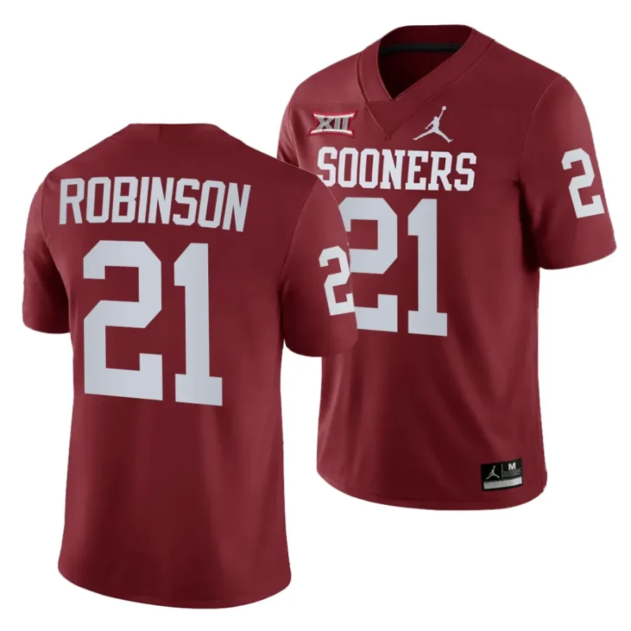 oklahoma sooners xavier robinson maroon college football class of 2024 jersey scaled