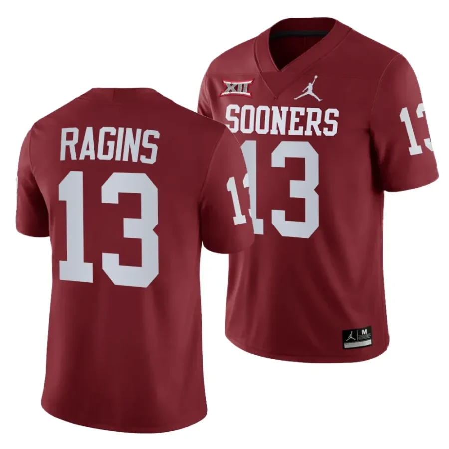 oklahoma sooners zion ragins crimson home game football jersey scaled