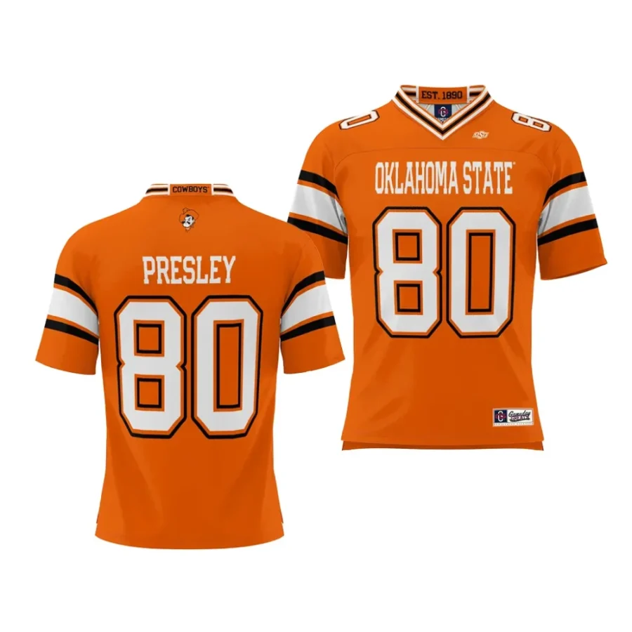 oklahoma state cowboys brennan presley youth orange nil player jersey scaled