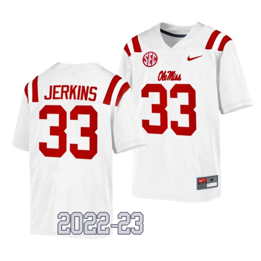 ole miss rebels dashaun jerkins white 2022 23college football game jersey scaled